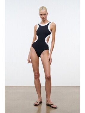 STAUD DOLCE ONE PIECE BLACK WHITE